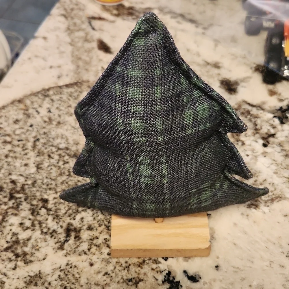 Christmas tree on block stand table display
